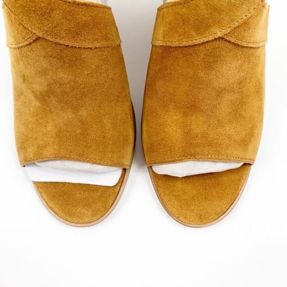 Marc Fisher Vega Sandal Leather Upper Suede Construction Block Heel Size 9.5 - Picture 9 of 15